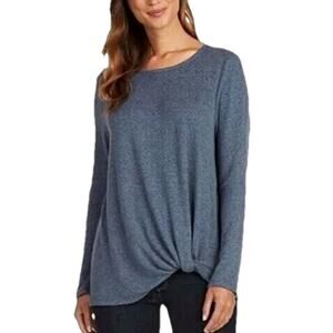 Max & Mia Women's Tunic Long Sleeve Side Twist Top Shirt Blue Size 3XL NWT